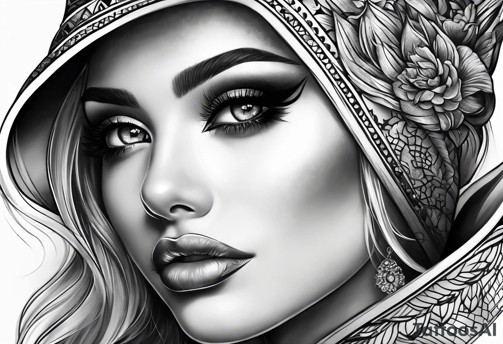 Feminine Eye melting tattoo idea