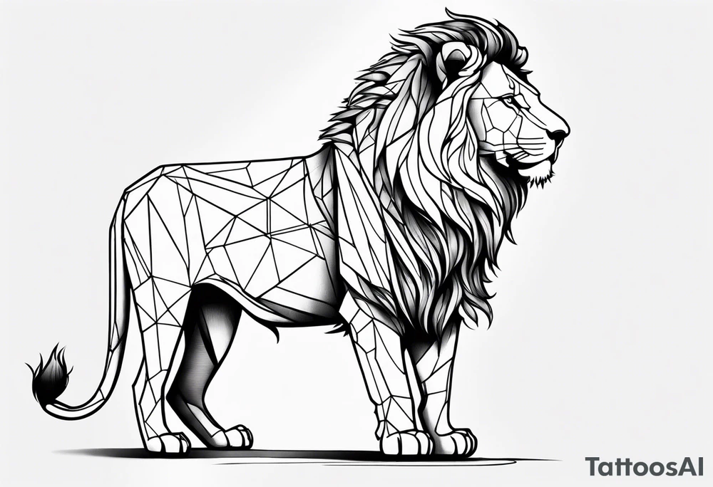 lion messed with woman tattoo idea
