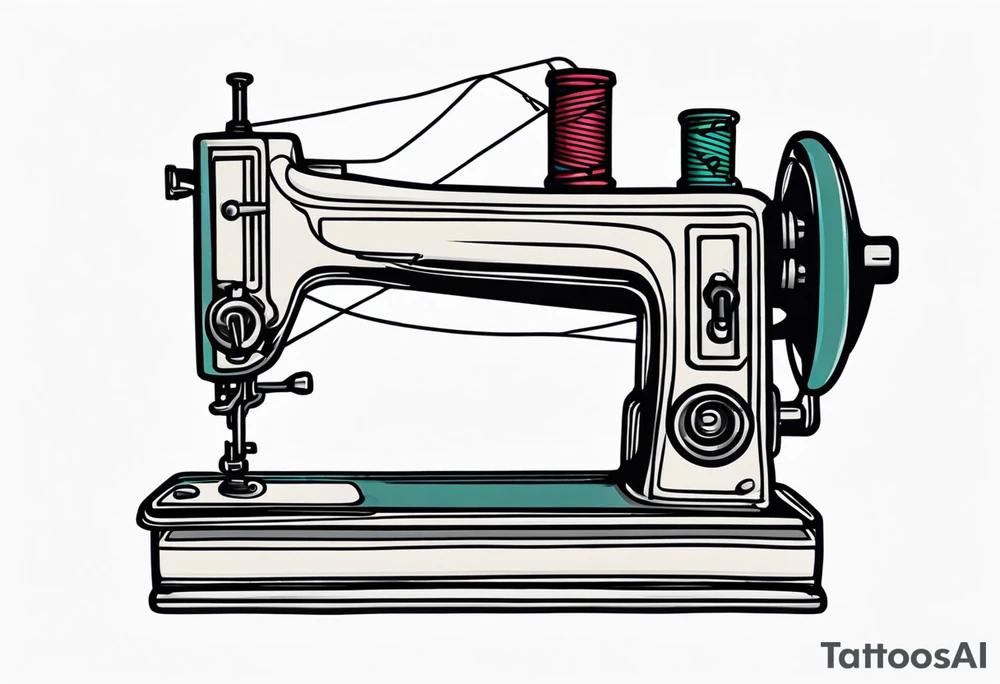 tiny tattoo. sewing machine tattoo idea