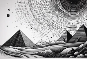 I want a sleeve having to do with being open minded, questioning everything, and challenging beliefs. I am into black holes and the Big Bang along with mathematics and the pyramids. tattoo idea