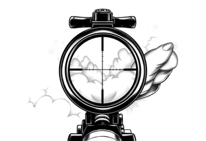 2d scope crosshairs with eerie fog in background tattoo idea