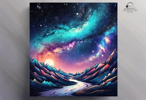 milky way galaxy with a cloudy pattern tattoo idea