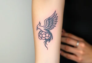 A phoenix flying out of a brain looking powerful tattoo idea