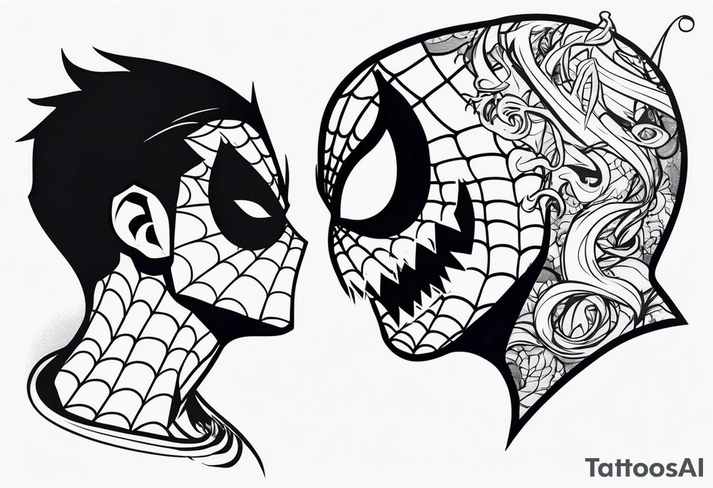 Couple tattoo with Venom and Spider-man tattoo idea