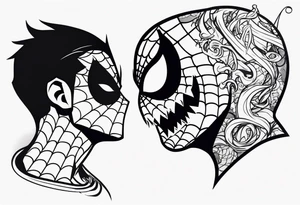 Couple tattoo with Venom and Spider-man tattoo idea