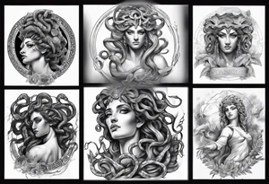 Greek Medusa mythology sleeve tattoo idea