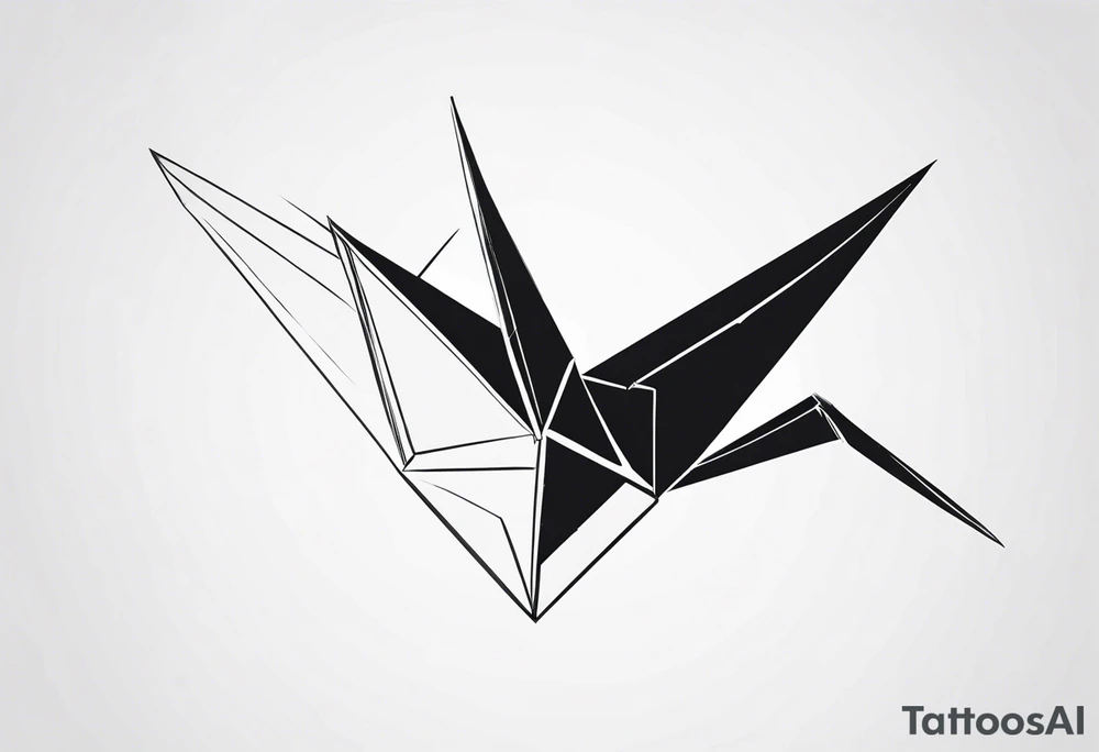 broken Origami Crane tattoo idea