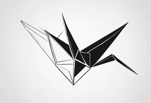 broken Origami Crane tattoo idea