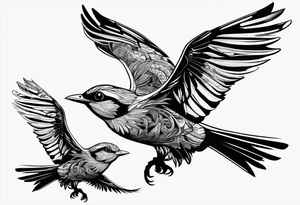 Two birds flying tattoo idea