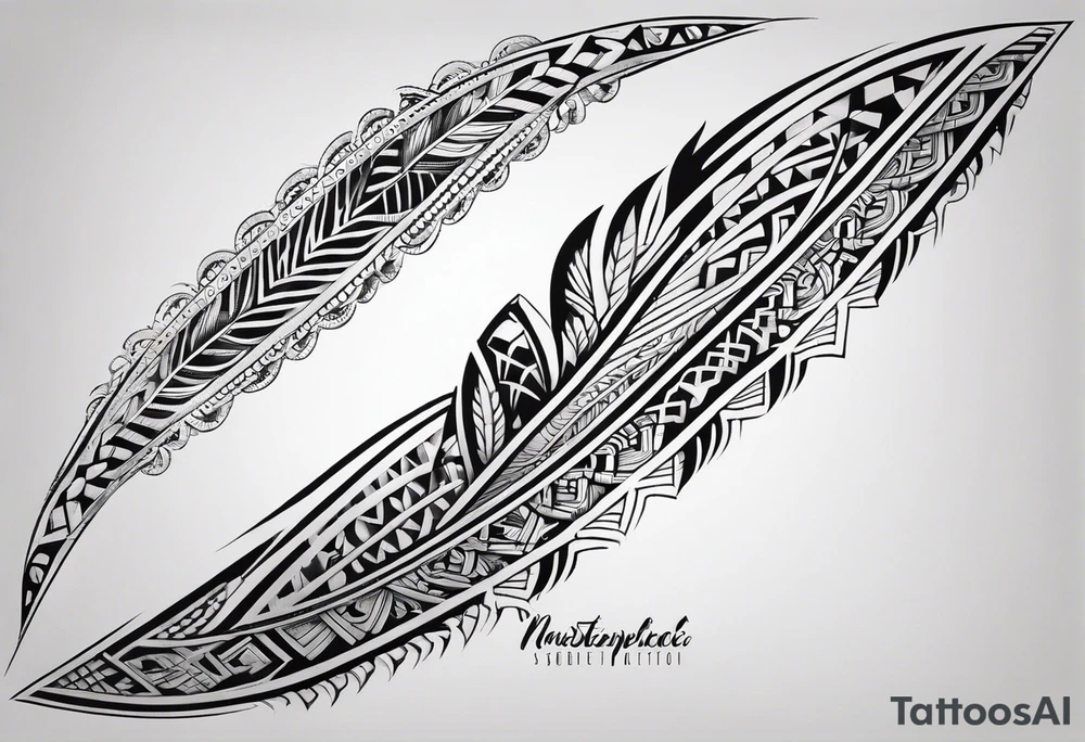 Polynesian tribal pattern forearm tattoo idea