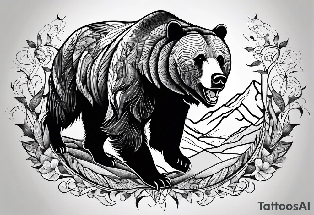 Mighty Grizzly Bear tattoo idea