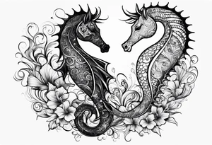 Star fish and sea horse tattoo idea