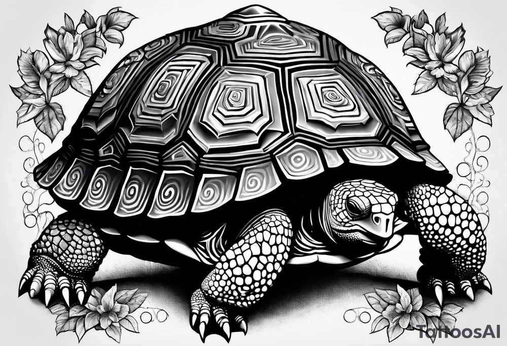 Tortoise dot work, entitrely from lots of dots tattoo idea