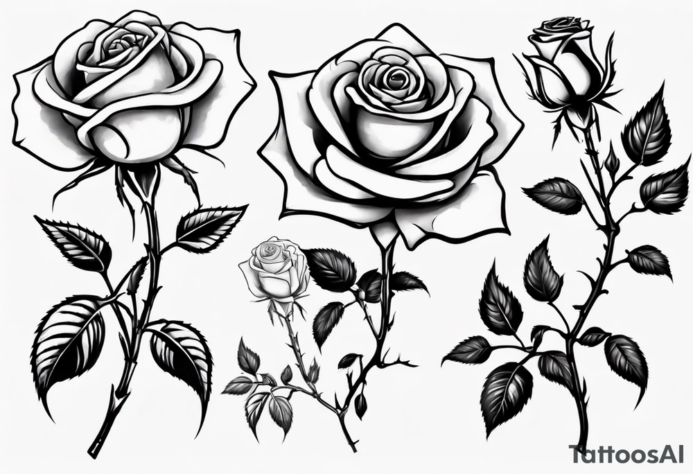 Single Rose with stem tattoo idea