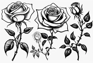 Single Rose with stem tattoo idea