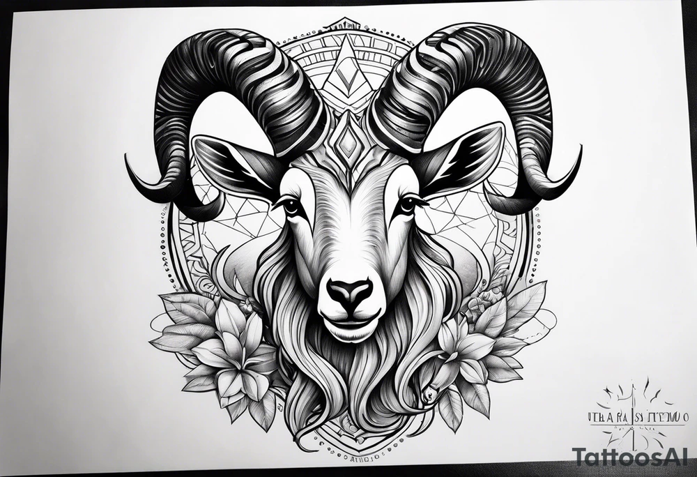 Aquarius goat tattoo idea