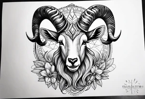 Aquarius goat tattoo idea
