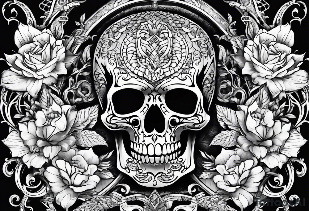 back skeleton tattoo idea