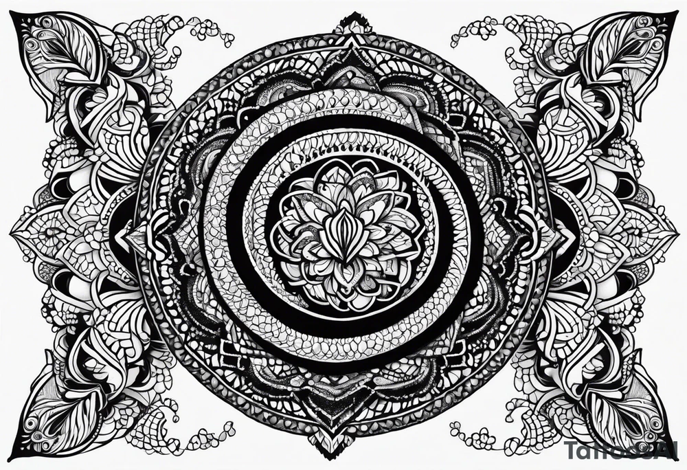 Rattlesnake mandala henna black tattoo design tattoo idea