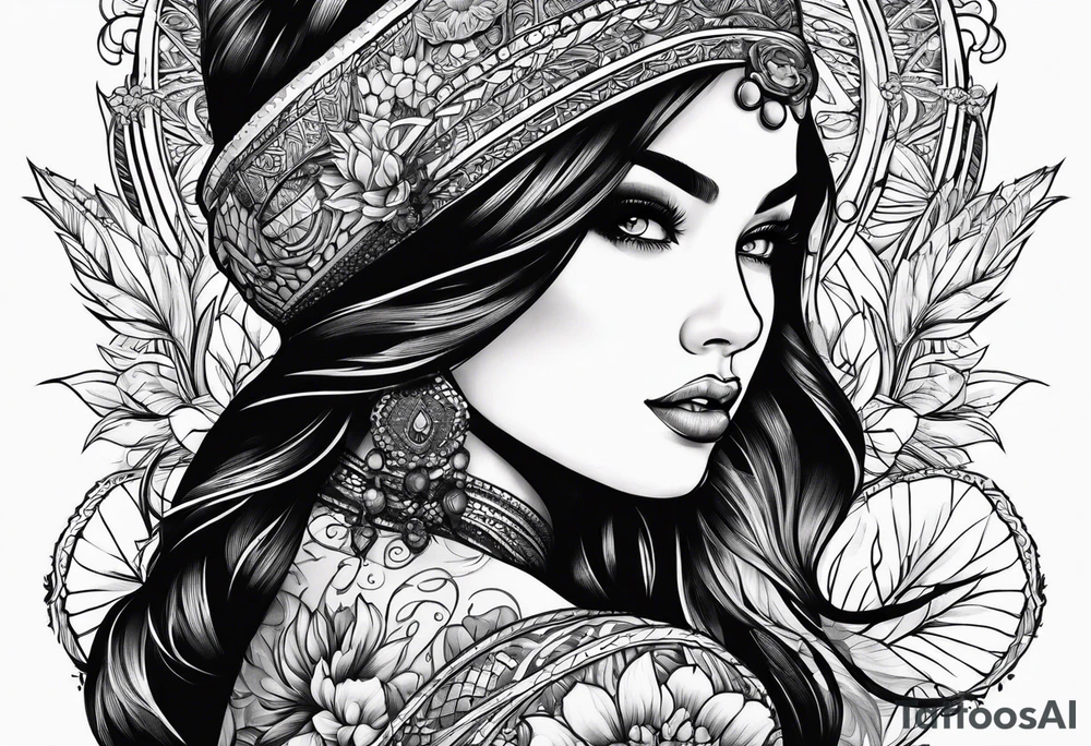 woman with boobs tattoo idea