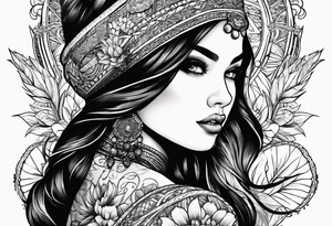 woman with boobs tattoo idea