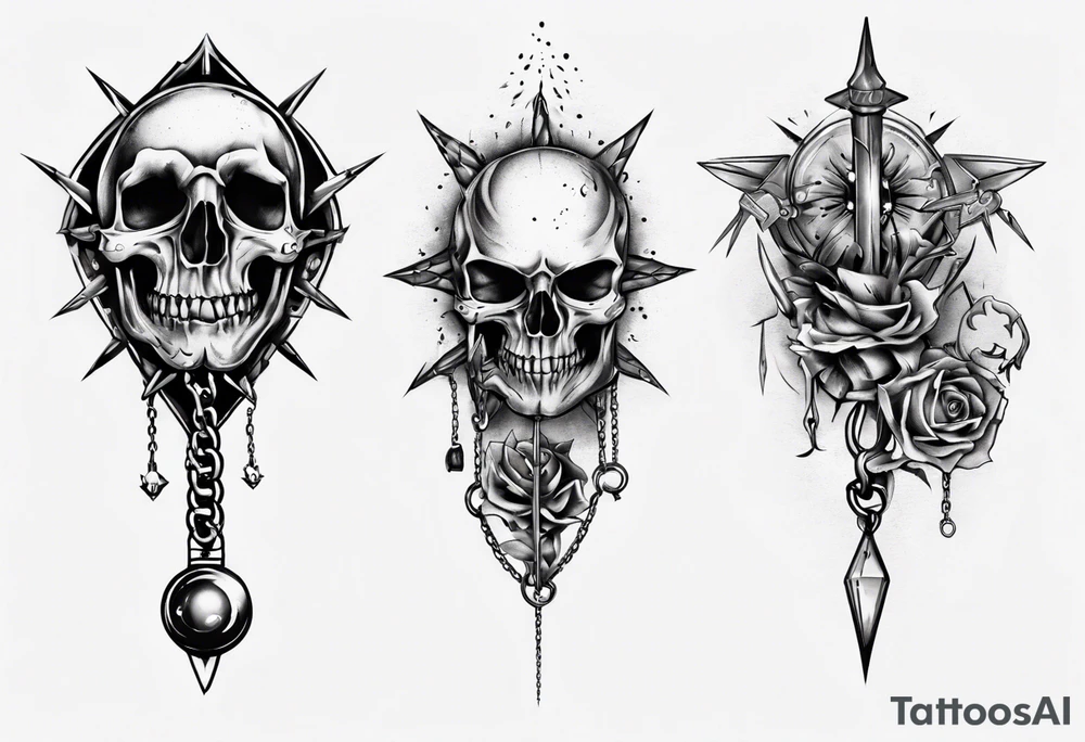mace on a chain tattoo idea