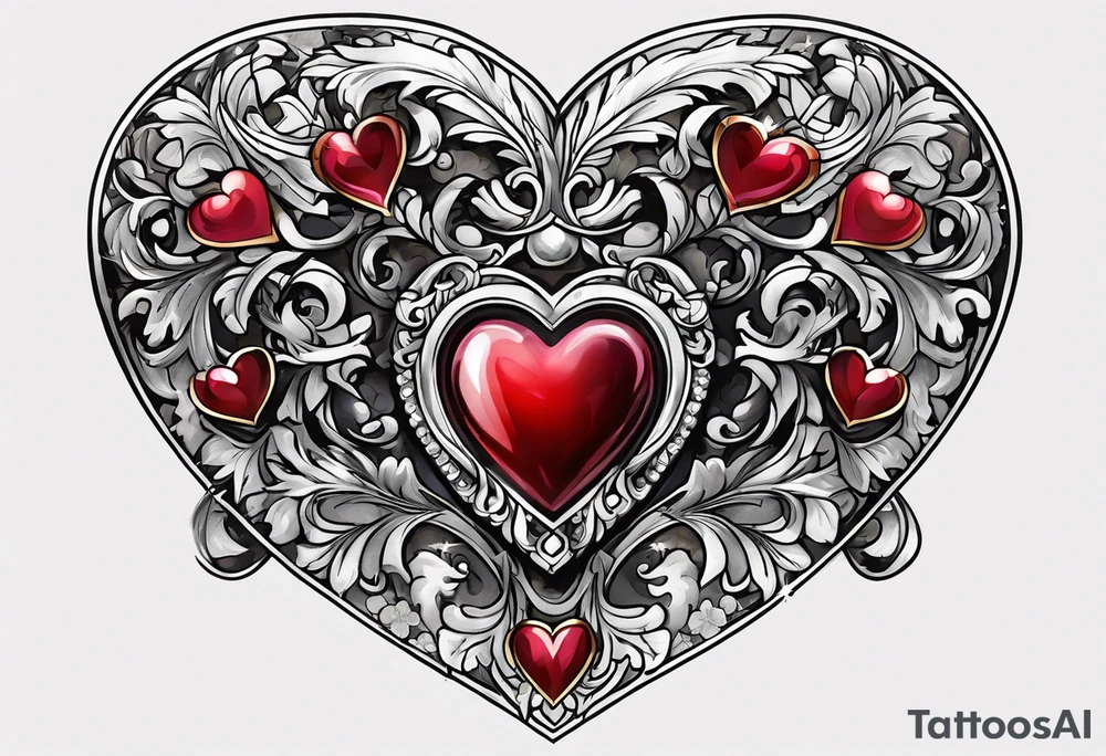 heart locket jewelry tattoo idea