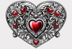 heart locket jewelry tattoo idea