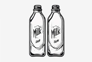 bottle of spilled milk tattoo idea
