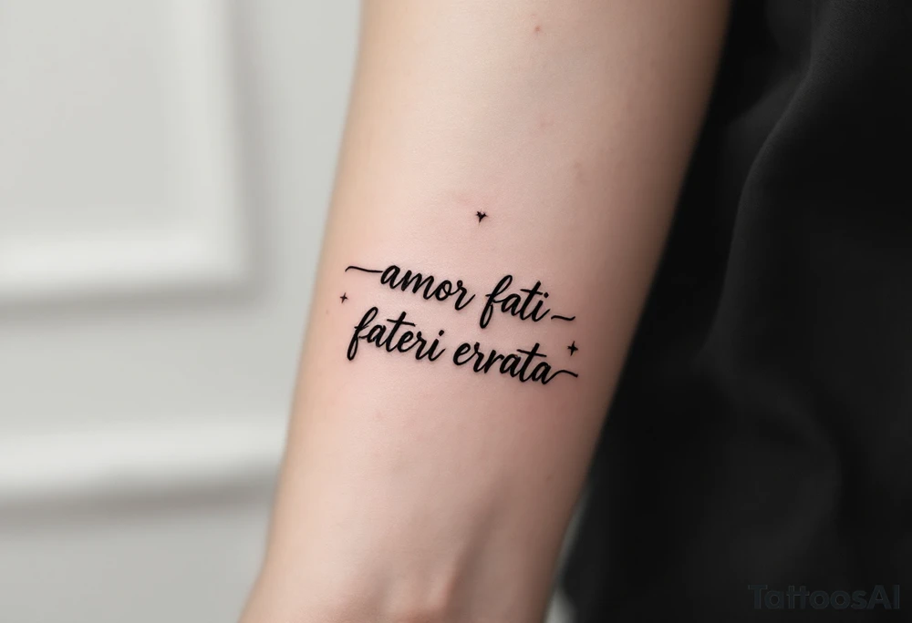 memento mori, amor fati, fateri errata tattoo idea