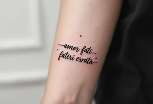 memento mori, amor fati, fateri errata tattoo idea