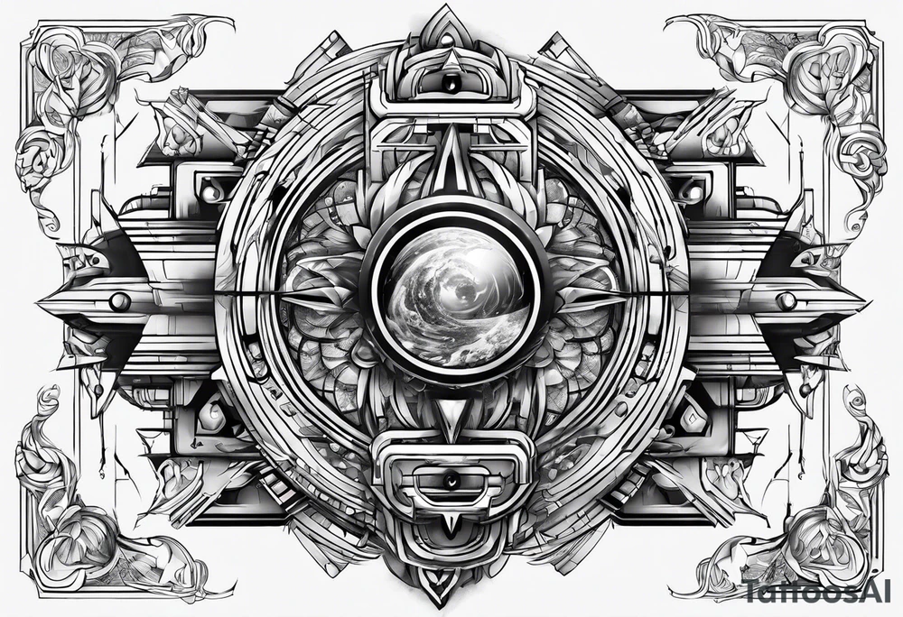 Futuristic design with eegj tattoo idea