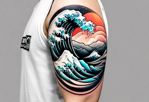 simple wave for outside forearm tattoo idea