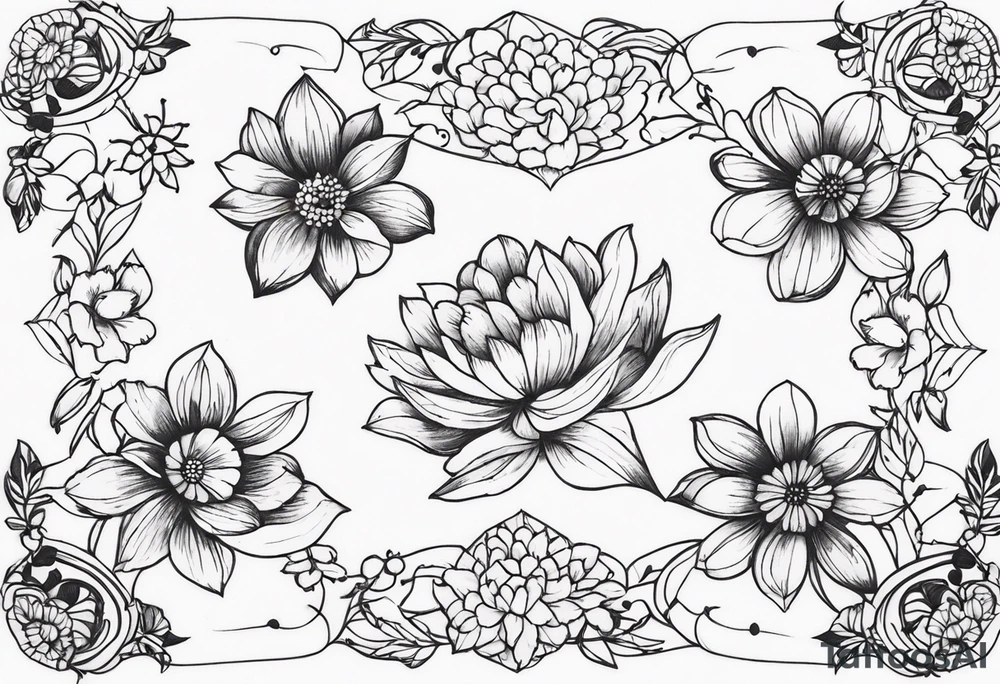 Tiny florals on shoulders tattoo idea