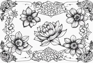 Tiny florals on shoulders tattoo idea