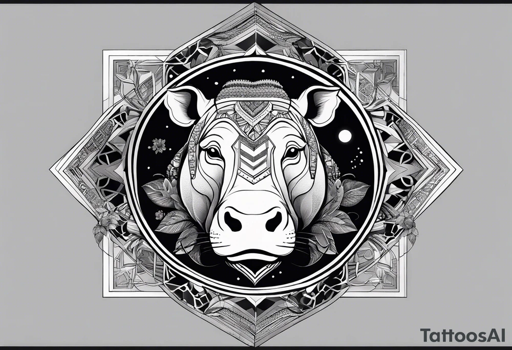 Very asymmetrical, +geometric pattern, with realistic full moon, with hippo,+tribal, +geometric, +inkart , +blackwork, +grey scale, + sketch
with wintersweet flower bud, +inkart touch, +for men, detailed , combined favourite , tattoo idea