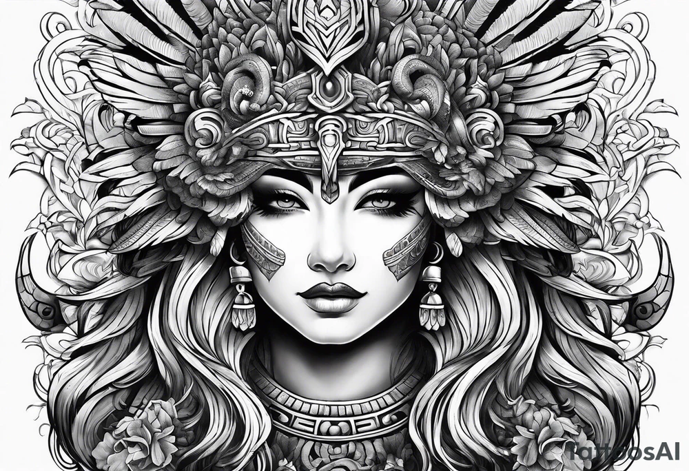 quetzalcoatl sleeve tattoo idea