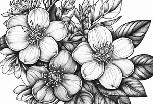 orang blossom branches tattoo idea