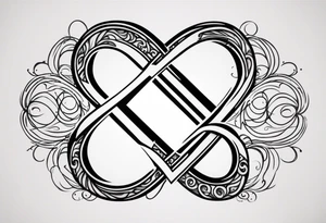 Infinity symbol with a letter B and 2 letter J’s tattoo idea