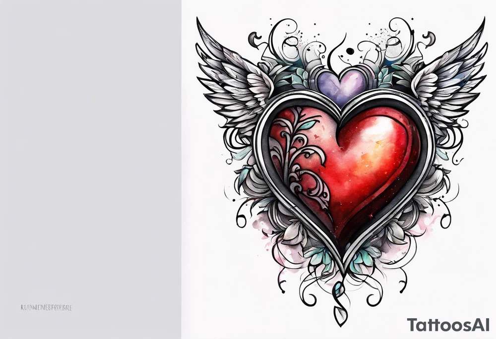 Broken Heart that says Never Say Never tattoo idea