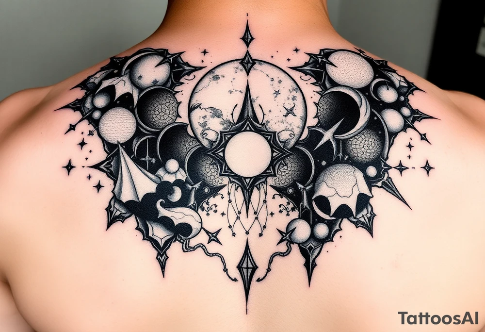 Beautiful yet mysterios cosmos that are 3d and appear to be what is beneth the skin. tattoo idea