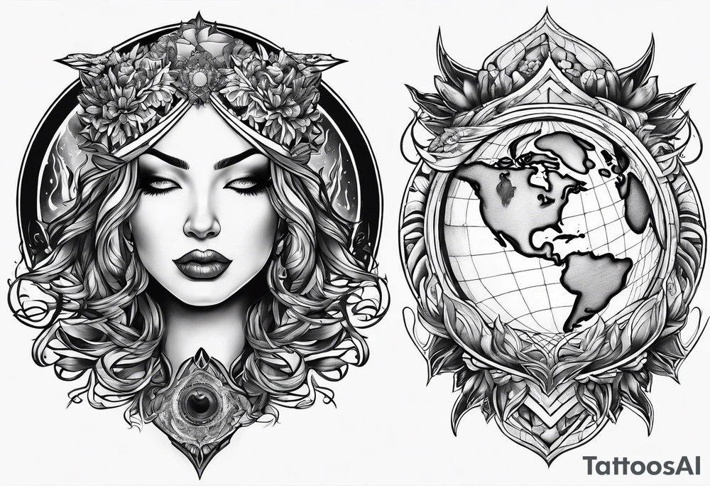 burning earth tattoo idea
