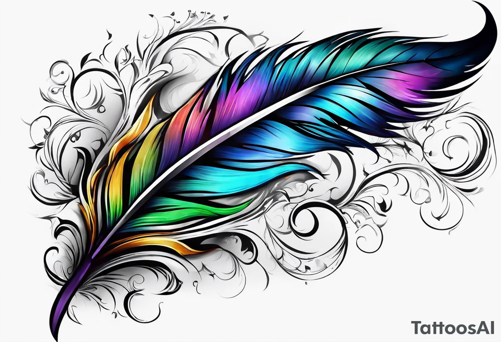 Feather folder over tattoo idea