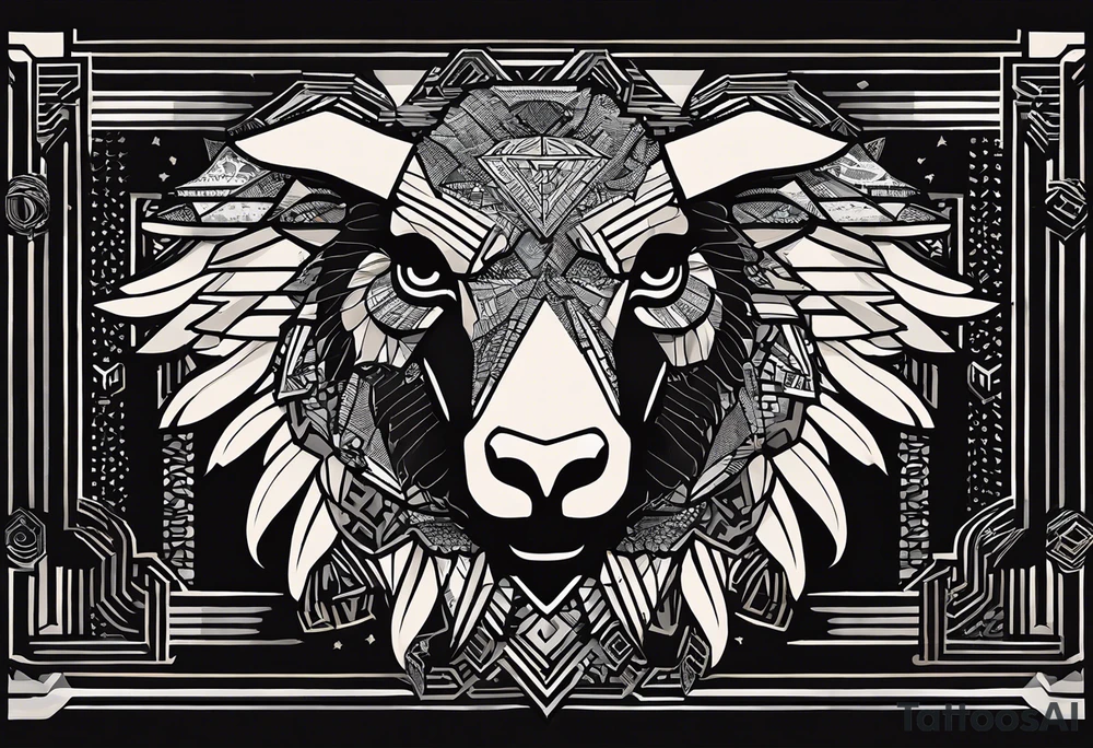 Words: Courage, determination, patience, focus, resilience. Image: Geometric eagle face, bull and bear faces divided by the financial market dump and pump. Graphics, symbols of intelligence interconnected with books and studies that represent the search for knowledge as a person guided by humanity and human philosophy. Image for the right arm and right forearm. Use geometric shapes and lines to connect images. all imagens unity tattoo idea