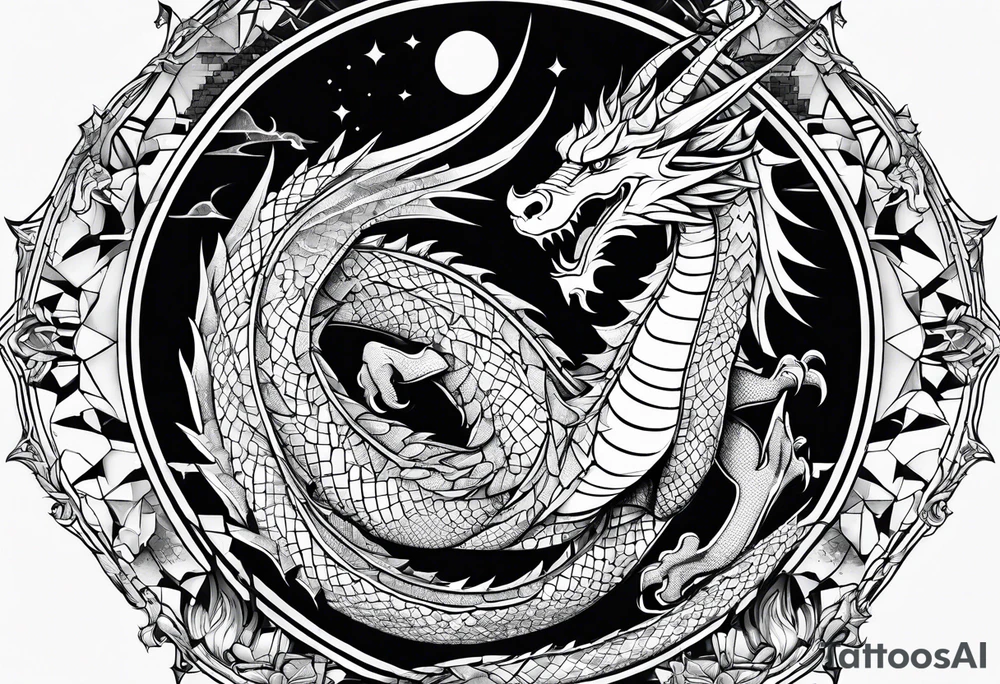 Dragon roman empire structures tattoo idea