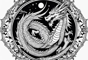 Dragon roman empire structures tattoo idea