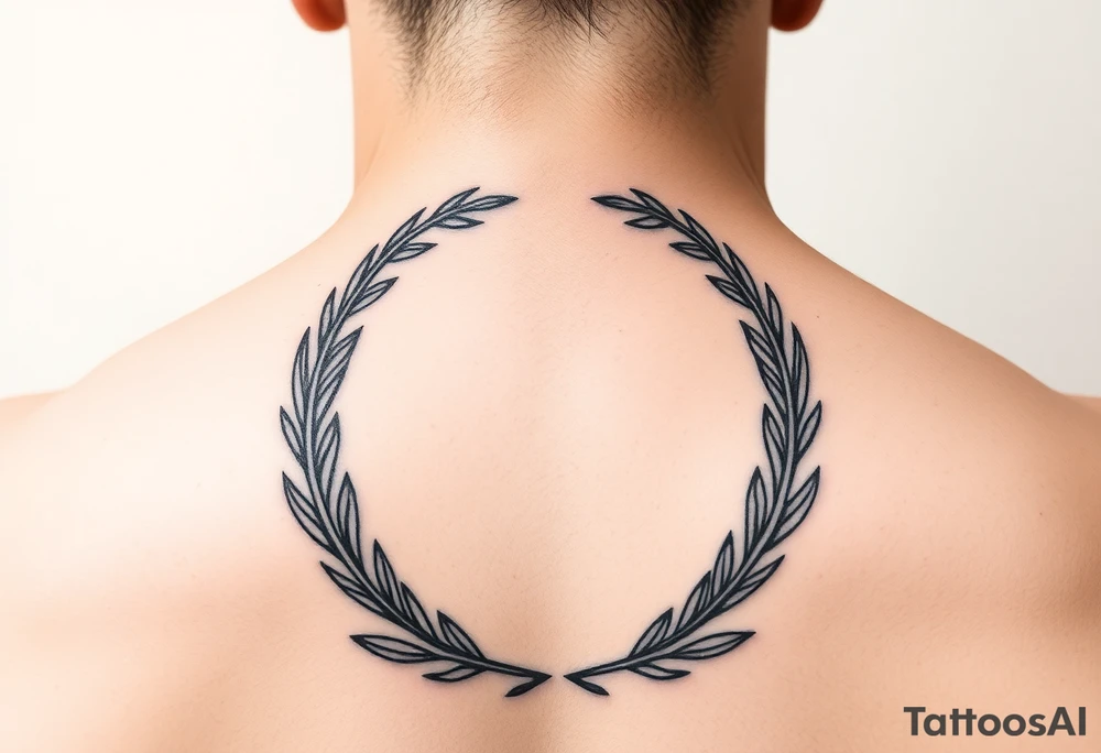 tattoo on the neck in a darker style in addition to the collarbones of the Laurels Roman Victories tattoo idea