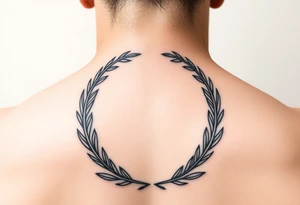 tattoo on the neck in a darker style in addition to the collarbones of the Laurels Roman Victories tattoo idea