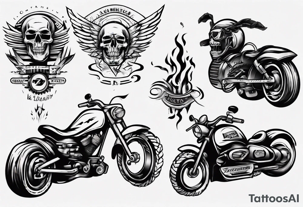 Motorcycle exhaust tattoo idea