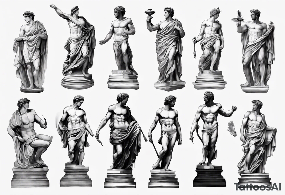 greek statue realistic tattoo idea